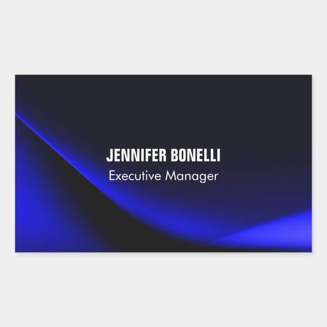 Professional minimalist modern blue add your name sticker (Front)