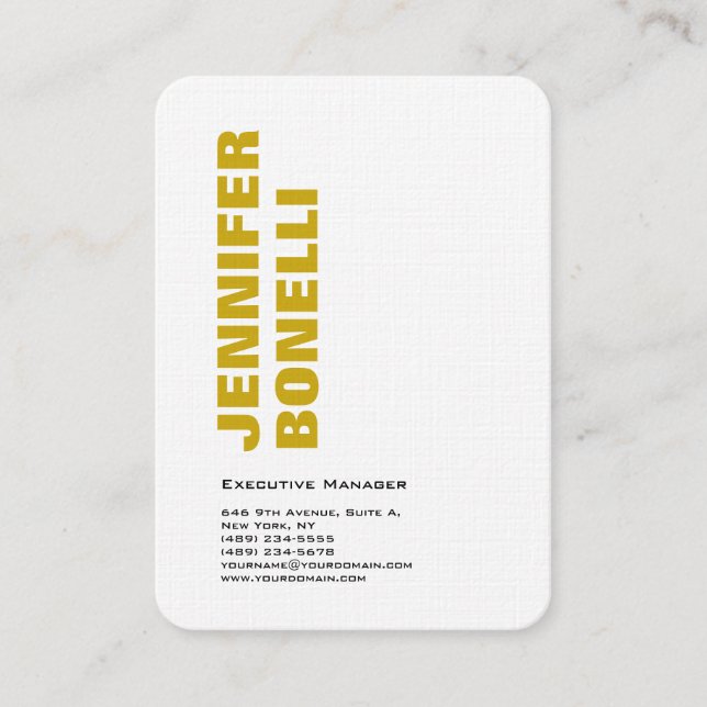 Professional minimalist modern bold  business card (Front)