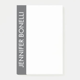 Professional minimalist modern bold name grey  post-it notes