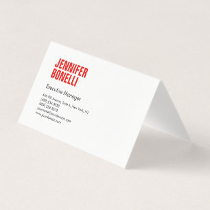 Professional minimalist modern bold red white business card