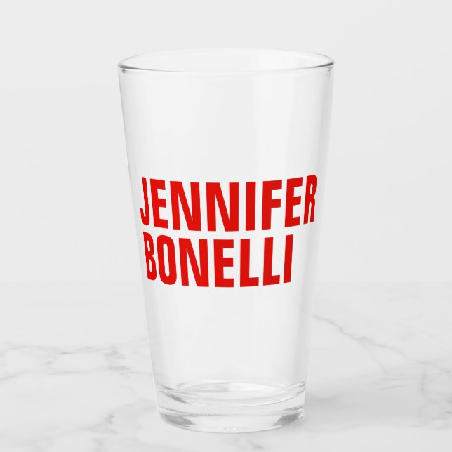 Professional minimalist modern bold red white glass (Front)