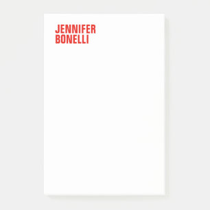 Professional minimalist modern bold red white post-it notes