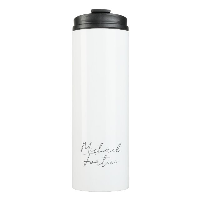 Professional minimalist modern calligraphy name thermal tumbler (Front)