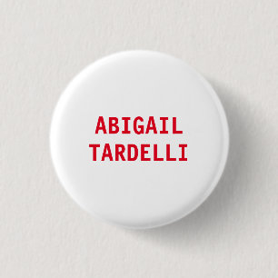 Professional minimalist modern custom plain name 1 inch round button