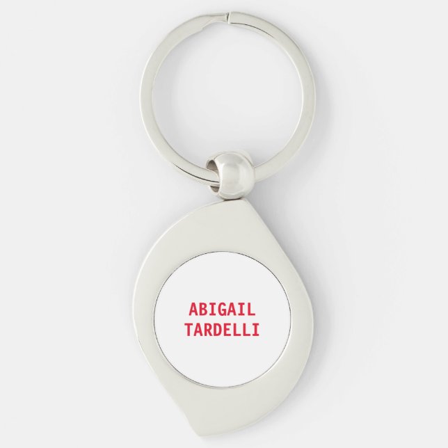 Professional minimalist modern custom plain name keychain (Front)
