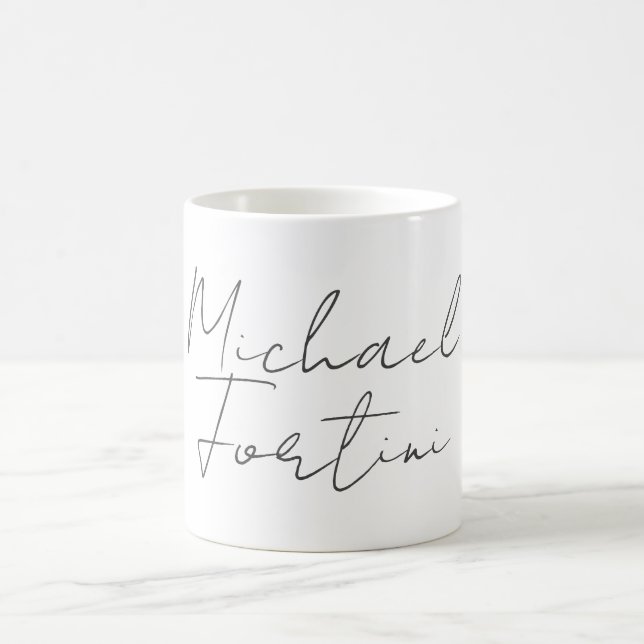 Professional minimalist modern grey white coffee mug (Center)