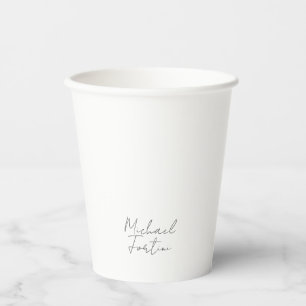 Professional minimalist modern grey white paper cups