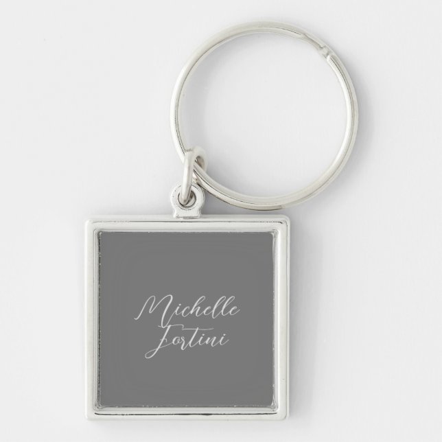 Professional minimalist modern handwriting name keychain (Front)