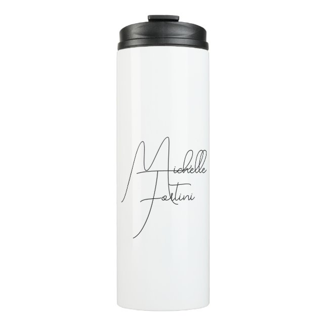 Professional minimalist modern handwriting name thermal tumbler (Front)