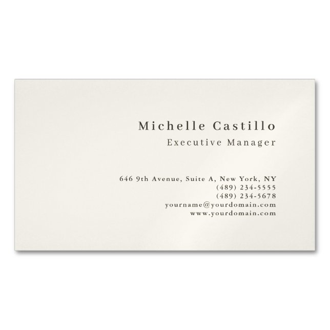 Professional Minimalist Modern Magnetic Business Card (Front)
