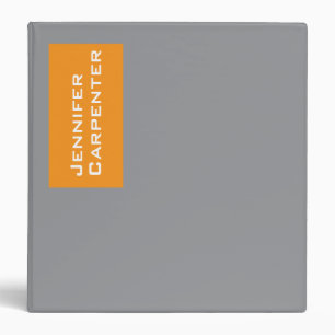 Professional minimalist modern orange grey binder