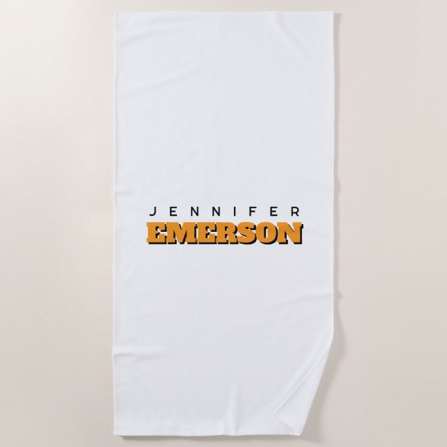 Professional minimalist modern plain  beach towel (Front)