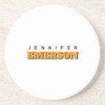 Professional minimalist modern plain coaster<br><div class="desc">A great design with bold letters on a white background. Your name in bold and its direction will surprise everyone in an instant.</div>