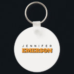 Professional minimalist modern plain  keychain<br><div class="desc">A great design with bold letters on a white background. Your name in bold and its direction will surprise everyone in an instant.</div>