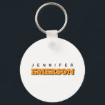 Professional minimalist modern plain keychain<br><div class="desc">A great design with bold letters on a white background. Your name in bold and its direction will surprise everyone in an instant.</div>