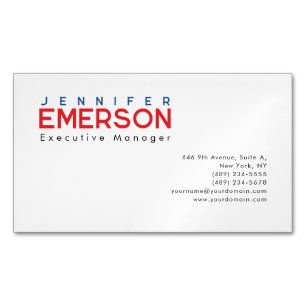 Professional minimalist modern plain  	Magnetic business card