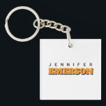 Professional minimalist modern plain name keychain<br><div class="desc">A great design with bold letters on a white background. Your name in bold and its direction will surprise everyone in an instant.</div>