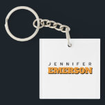 Professional minimalist modern plain name keychain<br><div class="desc">A great design with bold letters on a white background. Your name in bold and its direction will surprise everyone in an instant.</div>