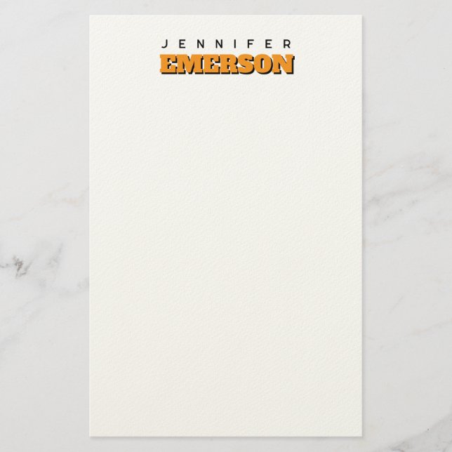 Professional minimalist modern plain name stationery (Front)
