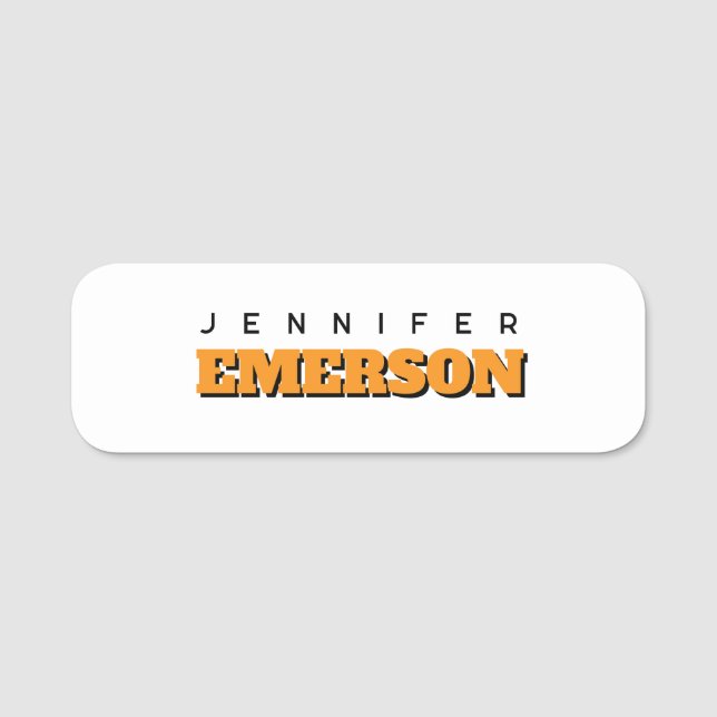 Professional minimalist modern plain  name tag (Front)