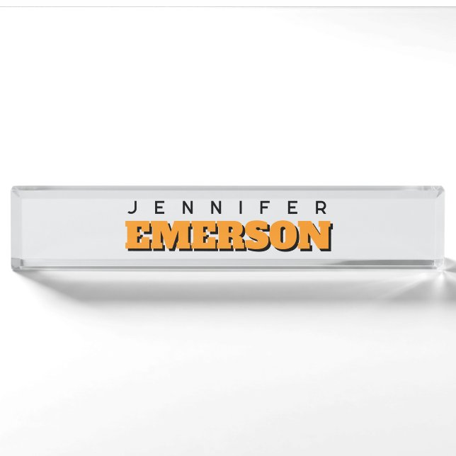 Professional minimalist modern plain  nameplate (Front)