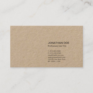Professional Minimalist Modern Plain Premium Kraft Business Card