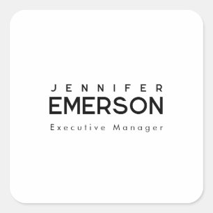 Professional minimalist modern plain square sticker
