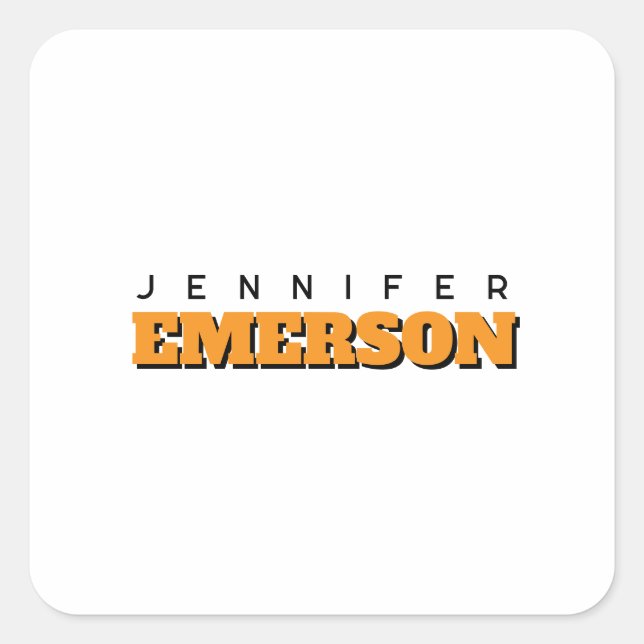 Professional minimalist modern plain  square sticker (Front)