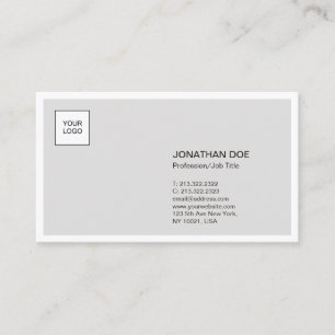 Professional Minimalist Modern Plain With Logo Business Card