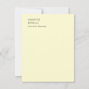 Professional minimalist modern trendy cream color card