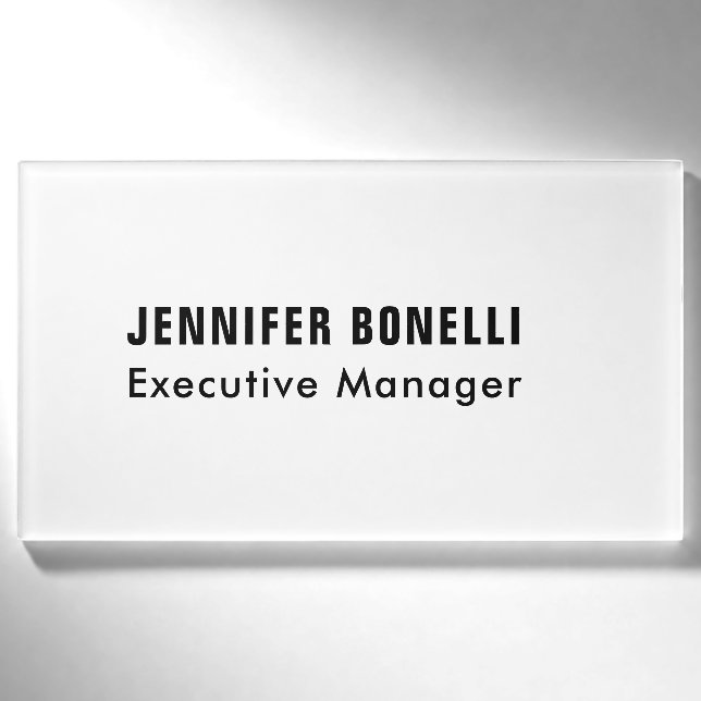 Professional minimalist modern trendy name tag (Front)