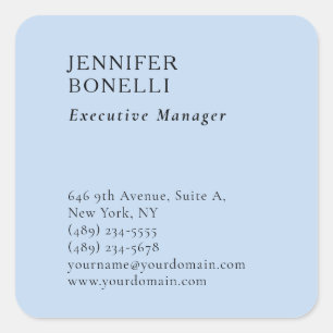 Professional minimalist modern trendy pale blue square sticker