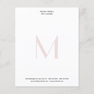Professional Minimalist Monogrammed Paper Sheet