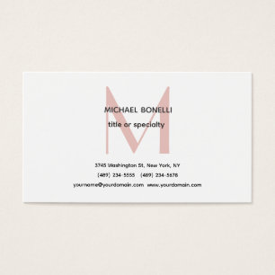 Professional Minimalist Monogrammed Profile Card