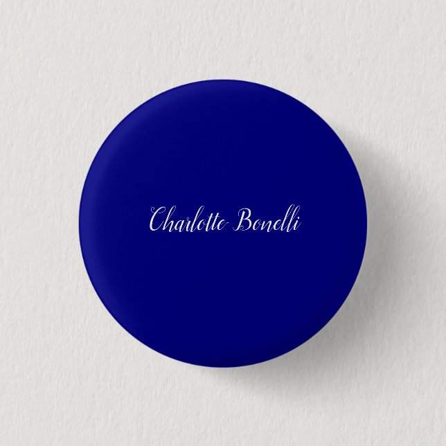 Professional Minimalist Navy Blue 1 Inch Round Button (Front)