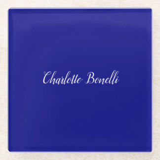 Professional Minimalist Navy Blue Glass Coaster