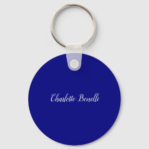 Professional Minimalist Navy Blue Keychain
