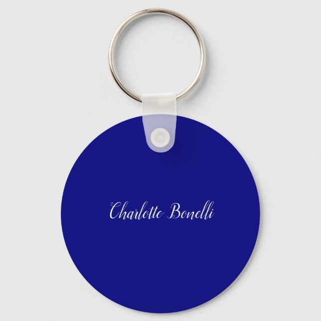 Professional Minimalist Navy Blue Keychain (Front)