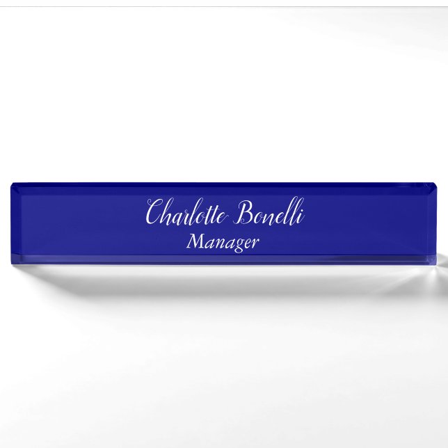 Professional Minimalist Navy Blue Nameplate (Front)