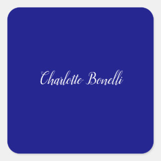 Professional Minimalist Navy Blue Square Sticker