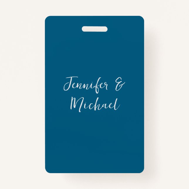 Professional minimalist ocean blue calligraphy badge (Front)