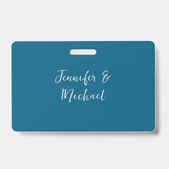 Professional minimalist ocean blue calligraphy badge (Front)