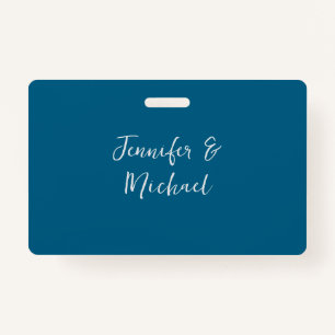 Professional minimalist ocean blue calligraphy badge