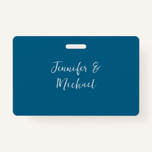Professional minimalist ocean blue calligraphy badge (Front)