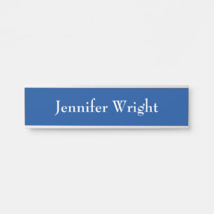 Professional minimalist plain blue classical door sign