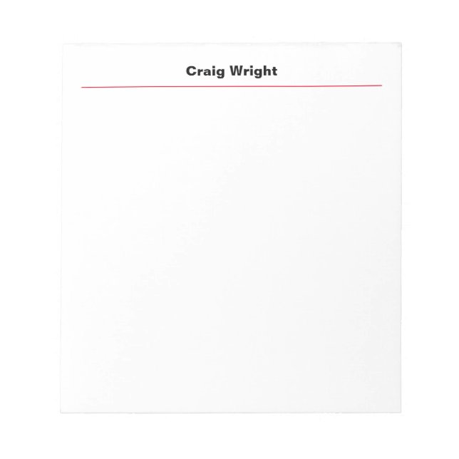 Professional Minimalist Plain Bold Personalized Notepad (Front)