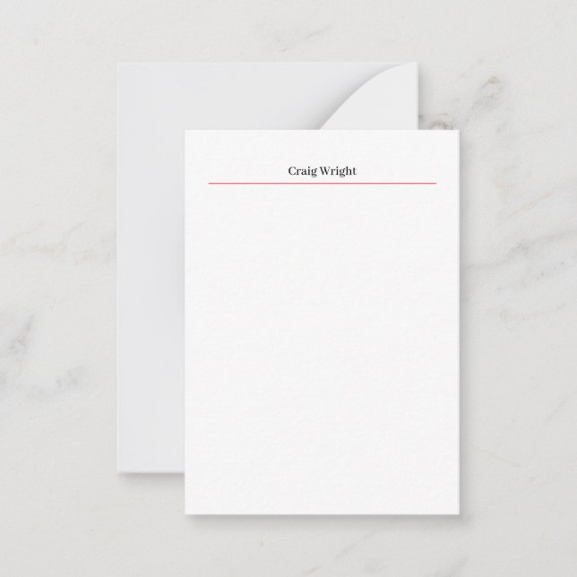Professional Minimalist Plain Classic Personalized Card (Front)