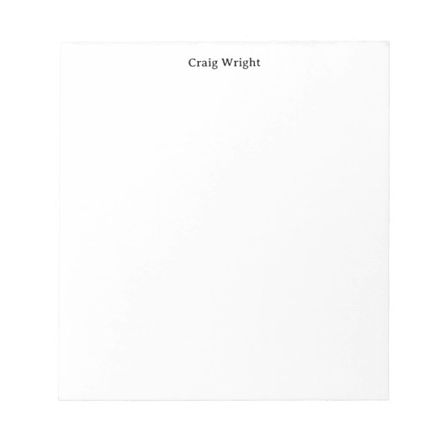 Professional Minimalist Plain Classic Personalized Notepad (Front)