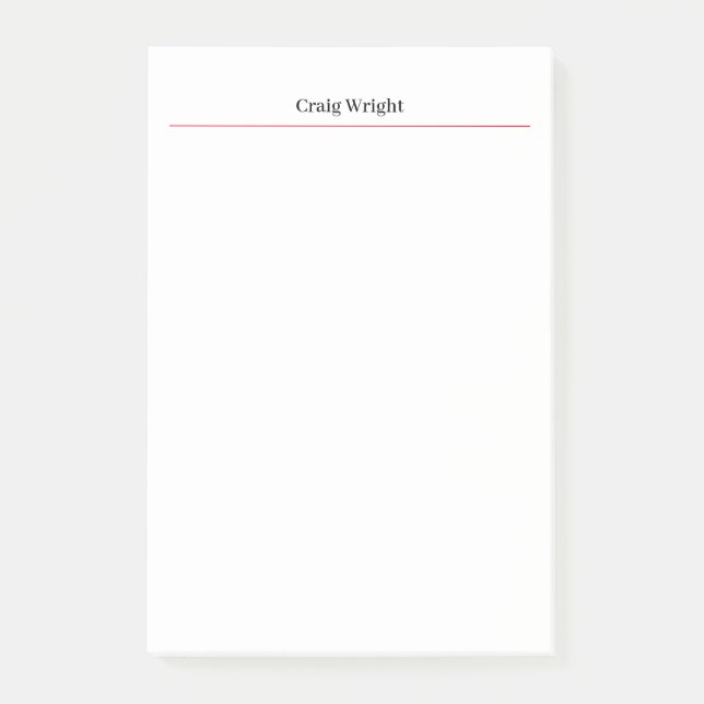 Professional Minimalist Plain Classic Personalized Post-it Notes (Front)