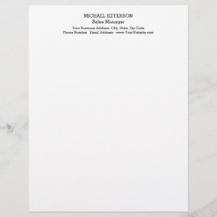 Professional Minimalist Plain Classical Letterhead